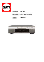 Denon DVD 3800 DB SPE2 Mode D'emploi