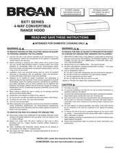 Broan BXT1 Série Conserver Ces Instructions