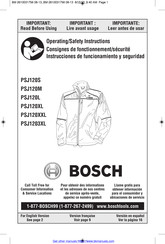 Bosch PSJ1203XL Consignes De Fonctionnement/Sécurité