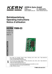 KERN and SOHN YMM-03 Notice D'utilisation