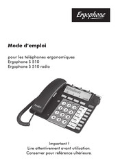 CENOMY Ergophone S 510 radio Mode D'emploi