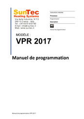 SUNTEC VPR 2017 Manuel De Programmation