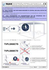 TELECO AUTOMATION TVPLS868CT0 Mode D'emploi