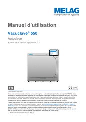 MELAG Vacuclave 550 Manuel D'utilisation