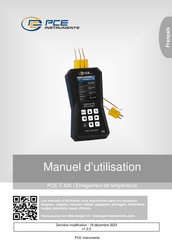 PCE Instruments PCE-T 420 Manuel D'utilisation