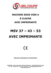 DELCOUPE MSV 37 Manuel D'utilisation Et D'entretien