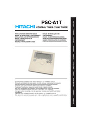 Hitachi PSC-A1T Manuel D'installation