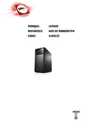 Lenovo H50-50 90B600F7FR Guide D'utilisation