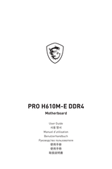 MSI PRO H610M-E DDR4 Manuel D'utilisation