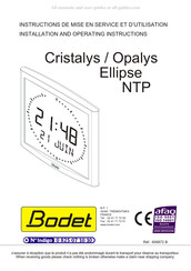 Bodet Opalys Instructions De Mise En Service Et D'utilisation