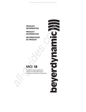 Beyerdynamic MCE 58 Information De Produit