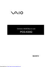 Sony VAIO PCG-K33Q Mise En Route
