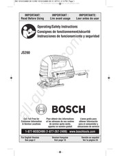 Bosch JS260 Consignes De Fonctionnement/Sécurité