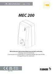 fadini Mec 200 Notice D'instructions