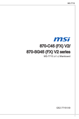 MSI 870-C45 FX V2 Serie Mode D'emploi