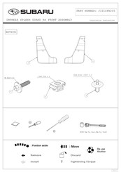 Subaru J101SFN205 Instructions De Montage