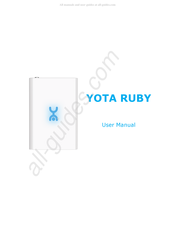 Yota RUBY Mode D'emploi