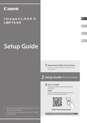 Canon image CLASS X LBP1440 Guide De Configuration