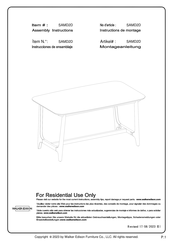 Walker Edison SAMD2D Instructions De Montage