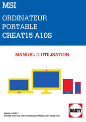 MSI CREAT15 A10S Manuel D'utilisation