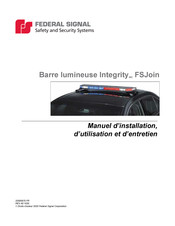 Federal Signal Integrity FSJoin Manuel D'installation, D'utilisation Et D'entretien