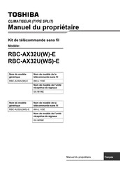 Toshiba RBC-AX32UWS-E Manuel Du Propriétaire