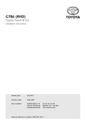 Toyota PZ473-10330-60 Instructions D'installation