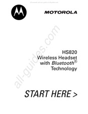 Motorola HS820 Mode D'emploi