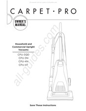 Carpet Pro CPU-4T Instructions