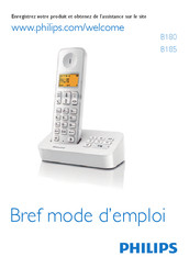 Philips B1852W/FRB1852W/FR Bref Mode D'emploi