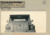 Volkswagen VW 181 1972 Notice D'entretien