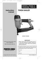 Porter Cable FN250B Manuel D'instructions