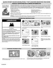 Whirlpool WTW4950HW Guide De Démarrage Rapide