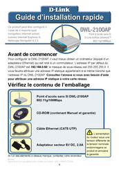 D-Link AirPlus Xtreme G DWL-2100AP Guide D'installation Rapide