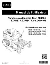 Toro Titan ZXM5475 Manuel De L'utilisateur