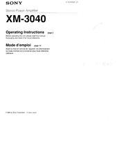 Sony XM-3040 Mode D'emploi