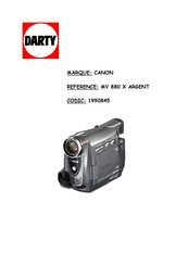Canon MV 880 X Manuel D'instruction