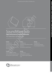 Boston SoundWare Sub Mode D'emploi