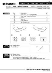 Suzuki 95401-4881 Serie Instructions D'installation