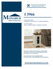 Monarch Specialties I 3966 Instructions D'assemblage