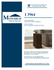 Monarch Specialties I 3964 Instructions D'assemblage