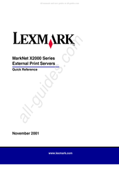 Lexmark MarkNet X2000 Série Référence Rapide