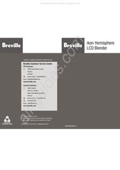 Breville ikon Hemisphere LCD Blender Mode D'emploi