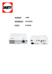 Acer X1173H Série Guide Utilisateur
