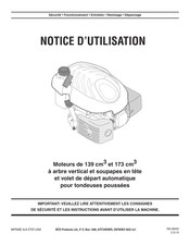 Cub Cadet CC 550SP Notice D'utilisation