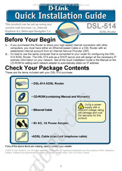 D-Link DSL-514 Guide D'installation Rapide