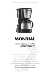 Mondial DOLCE AROME THERMO C-33 Manuel D'instructions