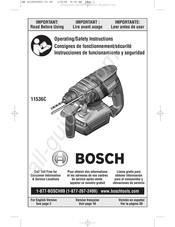 Bosch 11536C Consignes De Fonctionnement/Sécurité