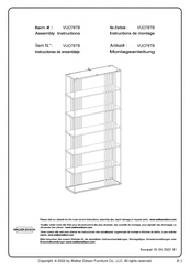 Walker Edison VUO78TB Instructions De Montage