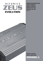 Hifonics ZEUS EVOLUTION ZXE4000/1 Mode D'emploi